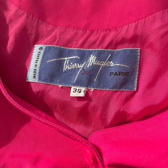 Thierry Muglar Paris France Corset Tank Dress Fuschia Pink Size 38 / SMALL Retro - Picture 8 of 11